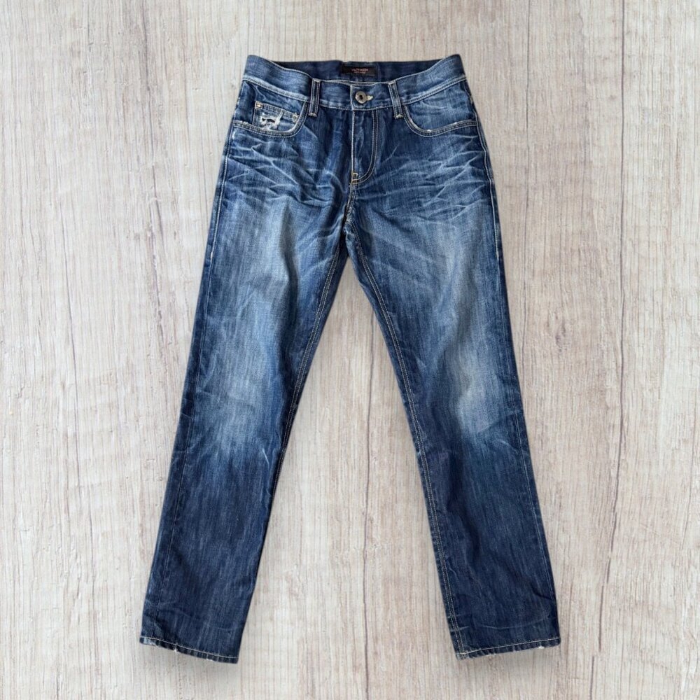 LALTRAMODA Made in Italy Size 26/4 Slim Straight Distressed Jeans 100% Cotton